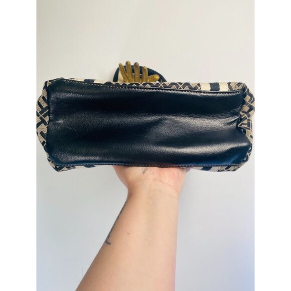 Tommy Hilfiger Black & Ivory Canvas Tote Bag - Picture 5 of 15